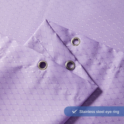 Furlinic Shower Curtain Mould Proof Resistantand Waterproof Bath Curtains Purple Waffle Polyester Fabric Washable for Wet Room with Hooks 47x78 Inch.