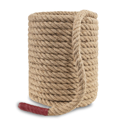 EMEKIAN 20mm Natural Thick Jute Rope, 30M Twisted 4 Strand Fiber Hemp Rope, Strong Jute Twine String for Gardening, Craft, Bundling, Camping,