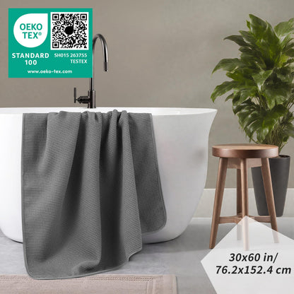 POLYTE 380 GSM Microfibre Quick Dry Waffle Bath Towel, 76.2x152.4 cm