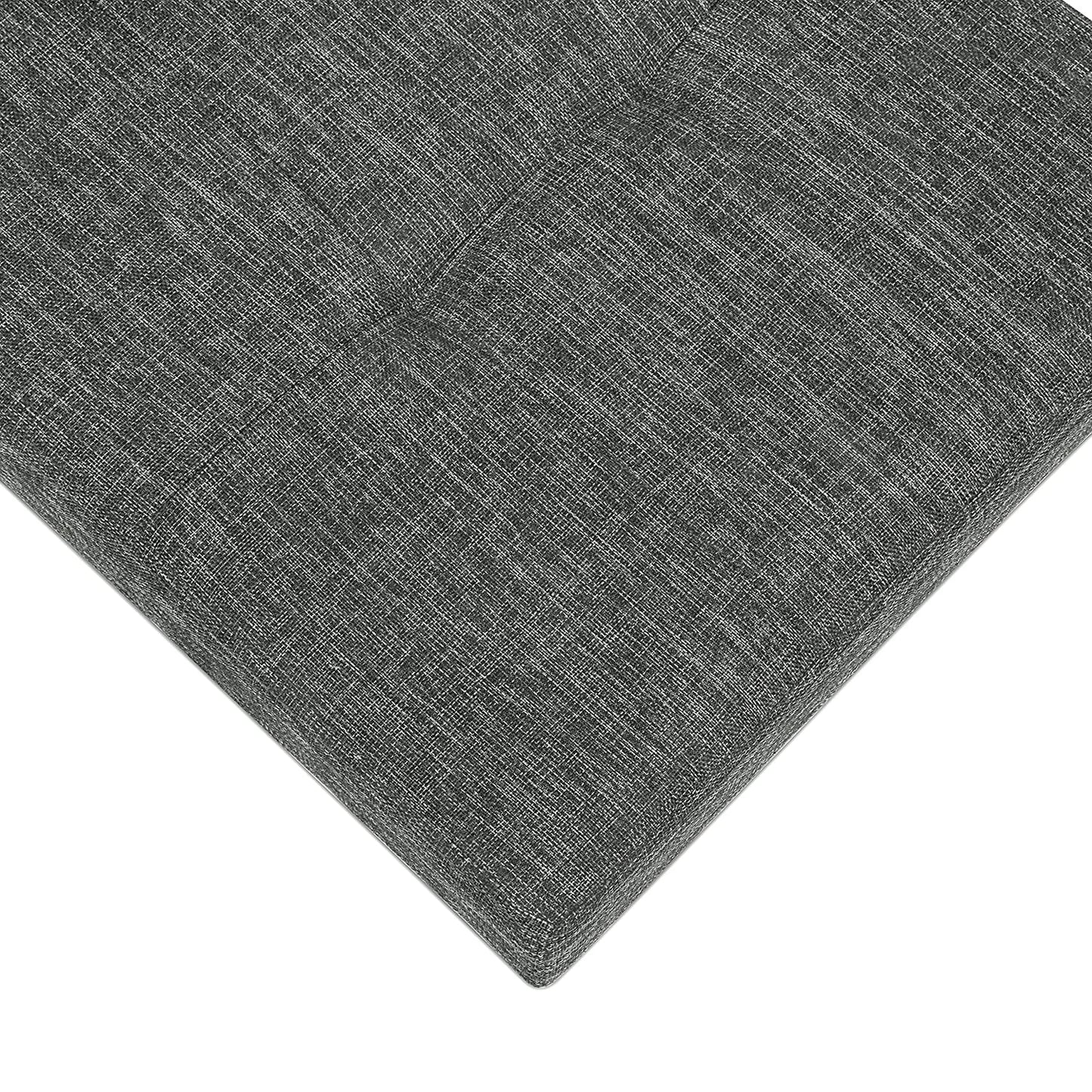 BRIAN & DANY Folding Linen Storage Boxes Footstool Ottoman, Foot Rest Stool, Foldable Seat Bench Footrest - Dark Gray, 76 x 38 x 38 cm