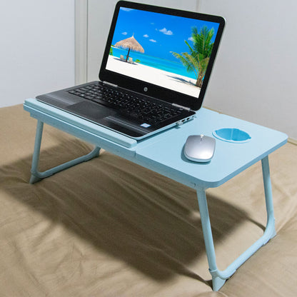 Laptop Desk, Laptop Bed Table with Foldable Legs & Cup Slot, Reading Holder Notebook Stand Breakfast Bed Tray Book Holder for Sofa, Bed, Terrace