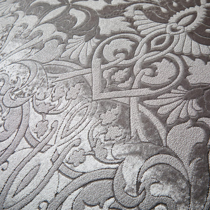 Laurence Llewelyn-Bowen - Silver Embossed Damask Duvet Cover - Super King Bedding Size (260 x 220cm) - 2 Pillowcases - Silver Velvet Damask Bedding -