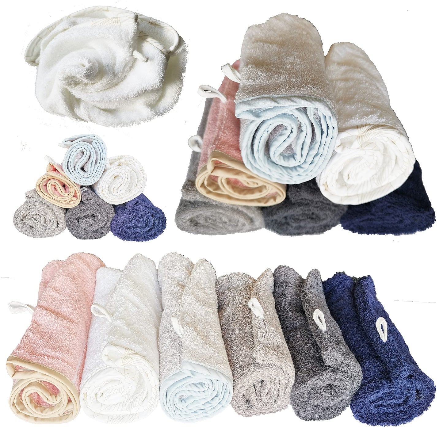 LLAMAXY 100% Pure Organic Cotton Hair Towel - Quick Twist Rapid Dry Turban Wrap for Adult and Child - 1 Pack Orange