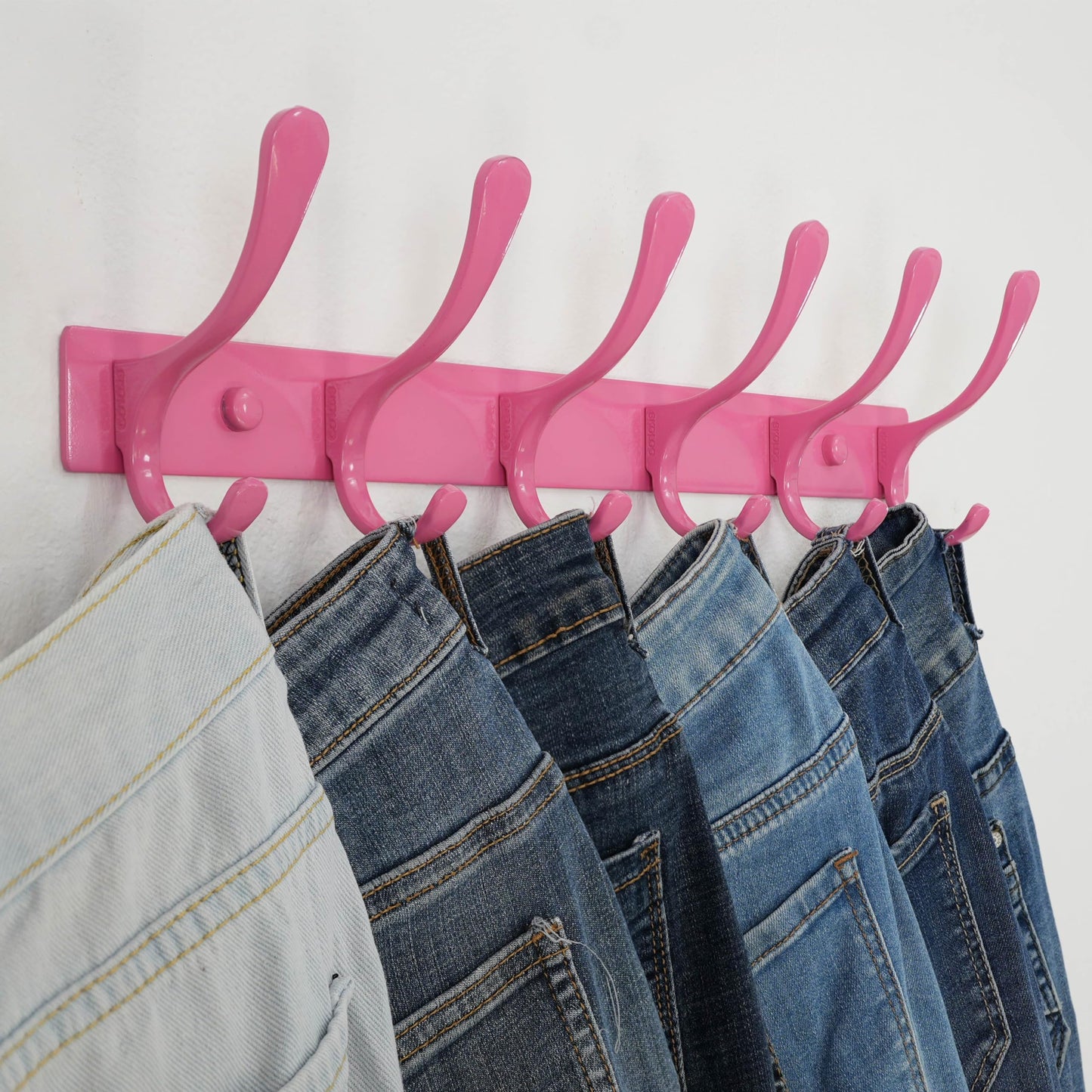 SKOLOO Coat Rack Wall Mounted - 6 Hooks, Heavy Duty, Stainless Steel, Metal Wall Coat Hanger, Sturdy Wall Hooks for Hanging Coat, Jacket, Clothes