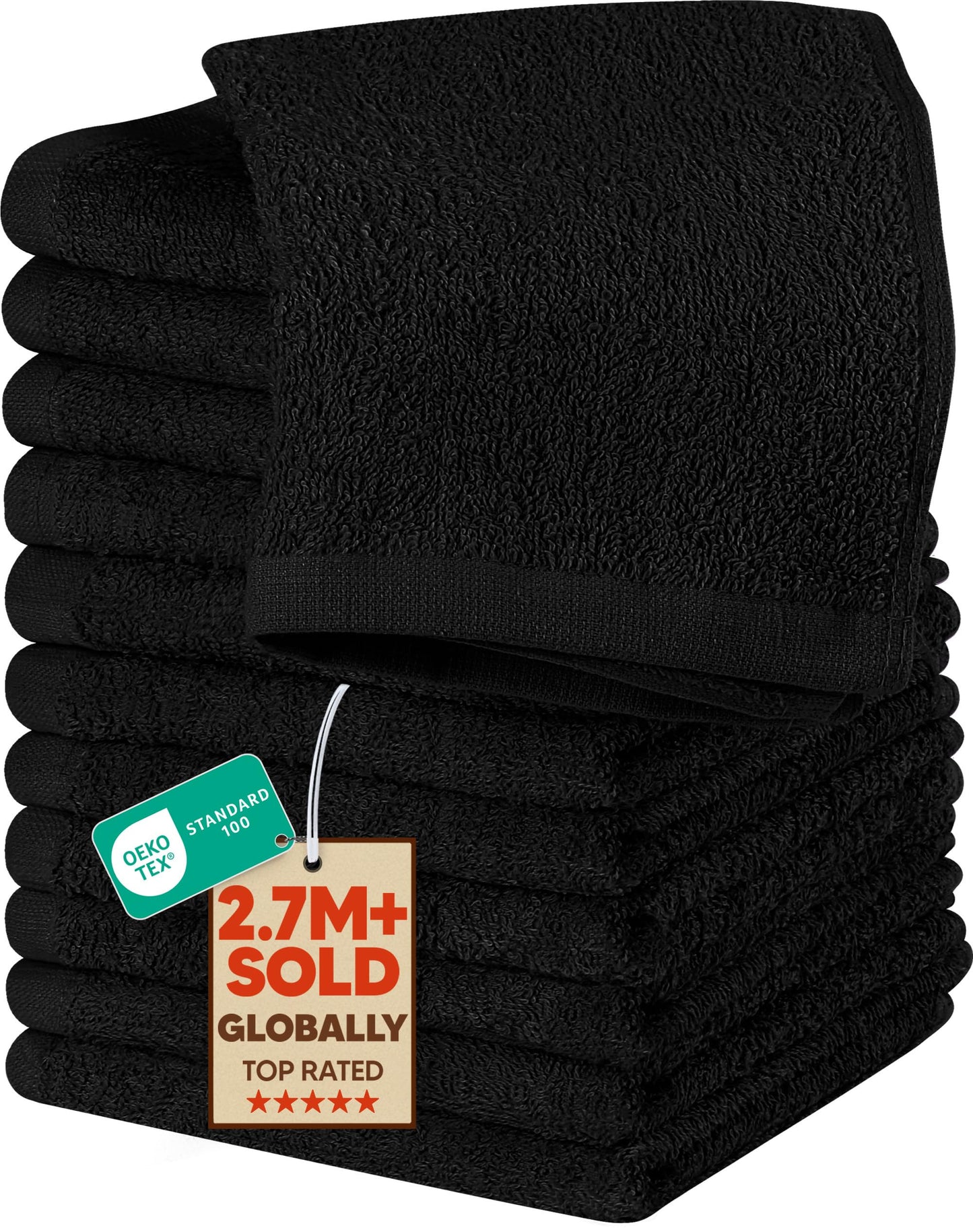 Utopia Towels Cotton Washcloths Set - Pack of 24-100% Ring Spun Cotton, Premium Quality Flannel Face Cloths