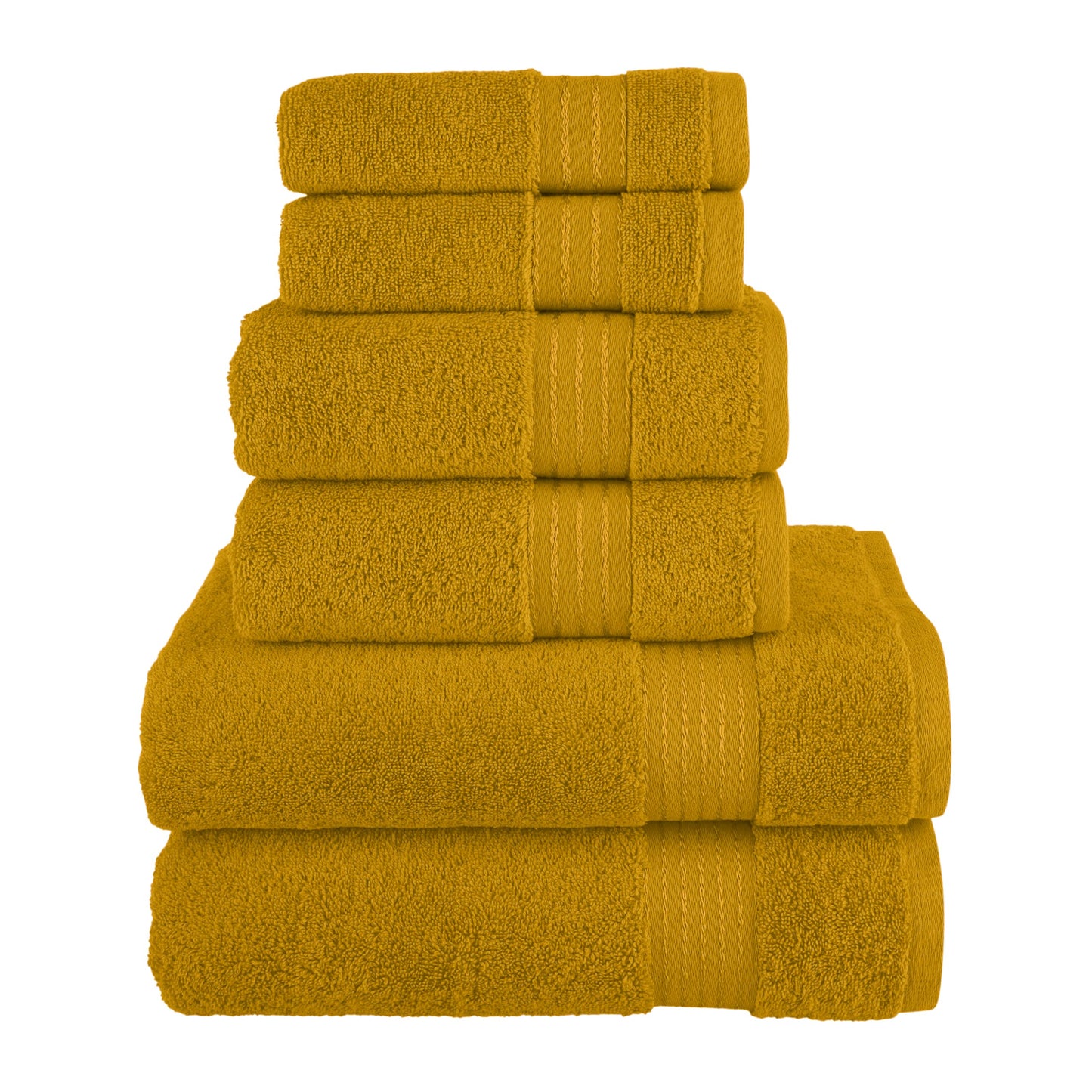 Elegant Comfort Premium Cotton 6-Piece Towel Set, Includes 2 Washcloths, 2 Hand Towels and 2 Bath Towels, 100% Turkish Cotton