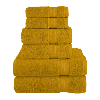 Elegant Comfort Premium Cotton 6-Piece Towel Set, Includes 2 Washcloths, 2 Hand Towels and 2 Bath Towels, 100% Turkish Cotton