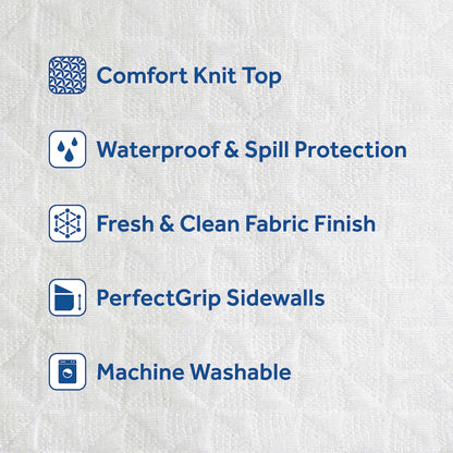 Sealy Complete Protection Mattress Protector- Queen Size Stain Protection Waterproof Machine Washable Cover