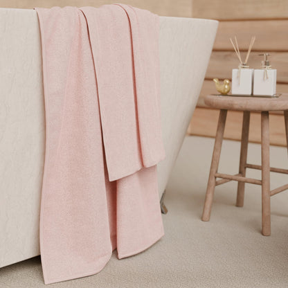 PETTI Artigiani Italiani - 100% Cotton Terry Bath Towels, 1+1 Towel Set, 2 Pieces 1 Face Towel and 1 Hand Towel, Pink Towels