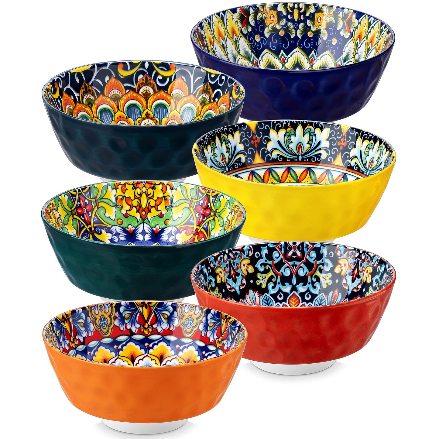 vancasso SIMI Cereal Bowls Set of 6, 26 oz Ceramic Soup Bowls, Dishwasher & Microwave Safe, Serving Bowls for Cereal, Soup, Oatmeal, Ice Cream, Salad,