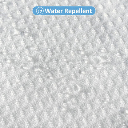 FY&XZH Heavy-Duty Waffle Weave Shower Curtain with Stainless Steel Hooks, Thick Fabric for Bathroom, Hotel, Spa & Salon-153 x 214cm (White)