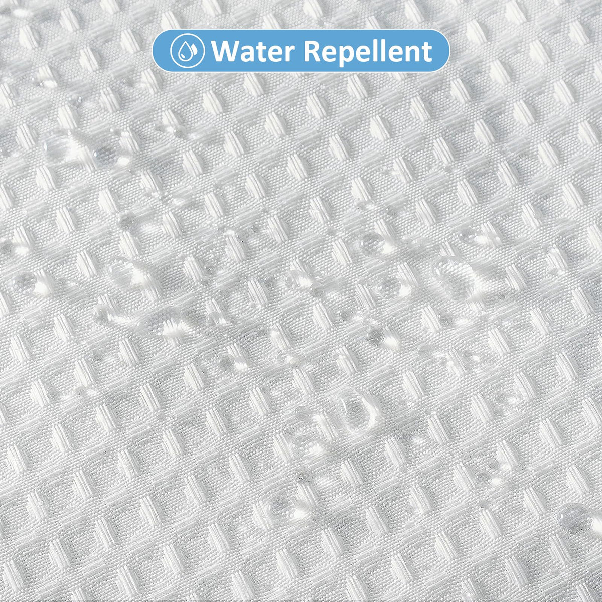FY&XZH Heavy-Duty Waffle Weave Shower Curtain with Stainless Steel Hooks, Thick Fabric for Bathroom, Hotel, Spa & Salon-122 x 183cm (White)