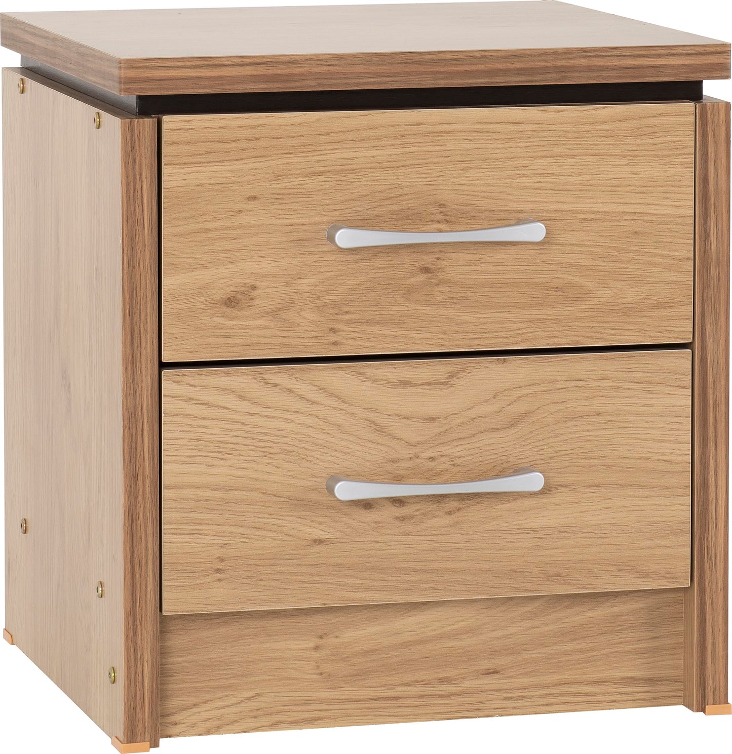 Seconique Charles 2 Drawer Bedside in Oak Effect Veneer