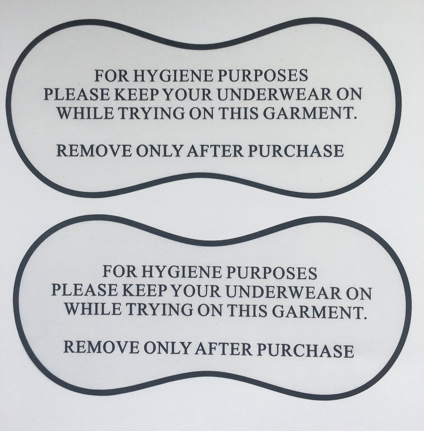 Adhesive Protective Hygiene Try On Stickers/Labels | Barrier/Liner for Swimsuits, Swimwear and Lingerie (1000, Standard)