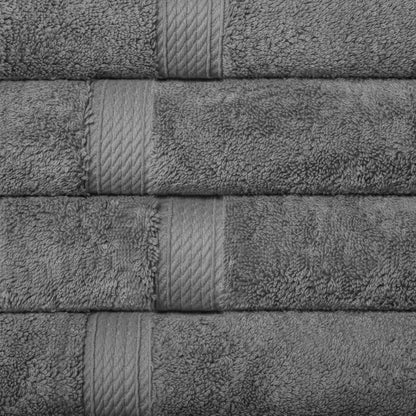 Superior 900 Gram 100% Premium Long-Staple Combed Cotton 4-Piece Hand Towel Set, Charcoal