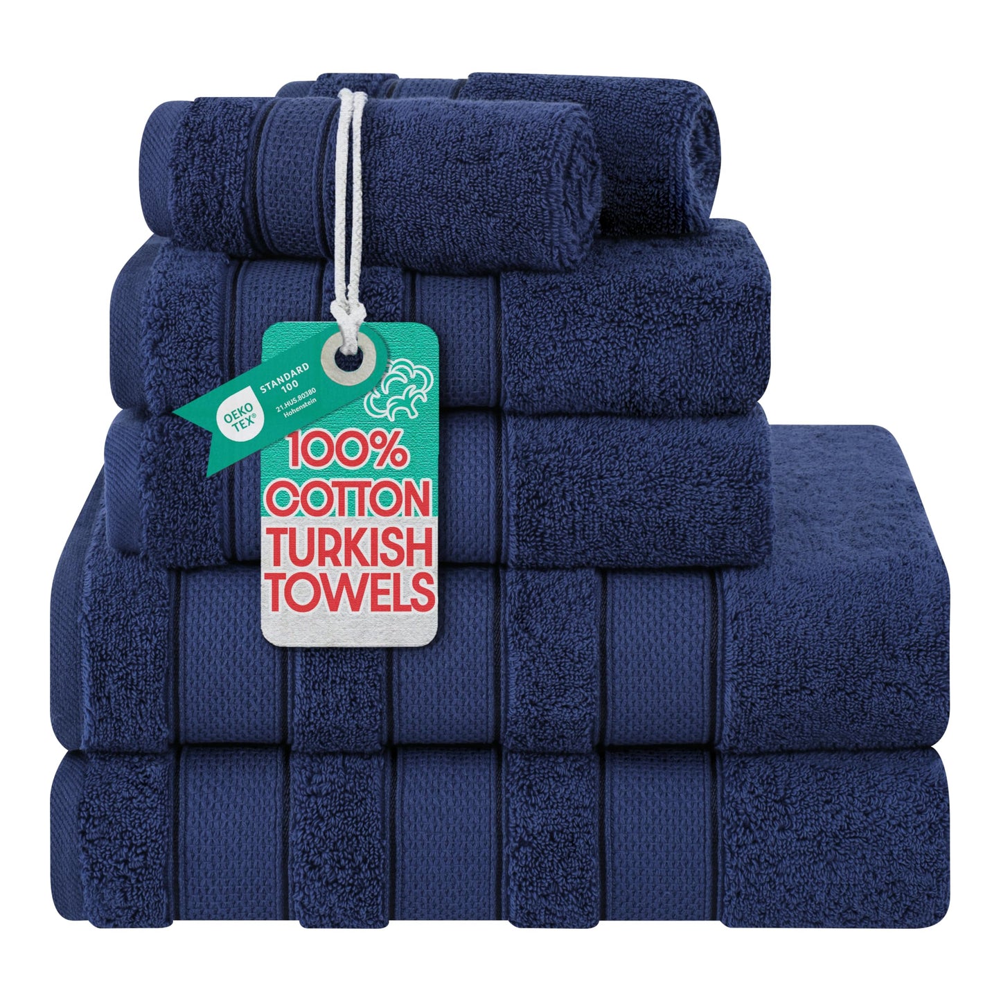 American Soft Linen Bath Towel Set Luxury Salem Collection 100% Turkish Combed Cotton 6 Piece Towel Set Soft and Absorbent 2 Bath Towels 2 Hand
