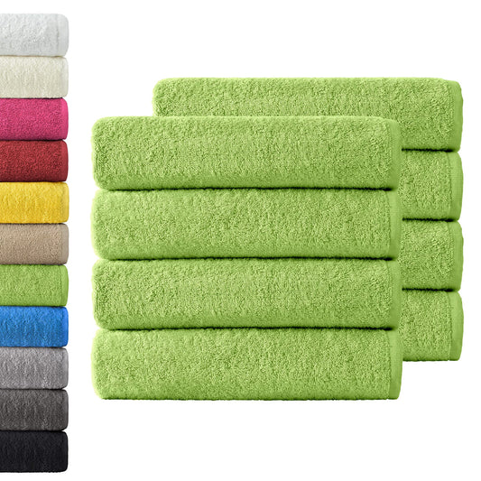 NatureMark 8 Hand Towels, Apple Green, Pack of 8-50 x 100 cm