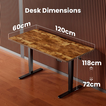 ErGear Electric Standing Desk 120 x 60cm 4 Memory with Splice Board