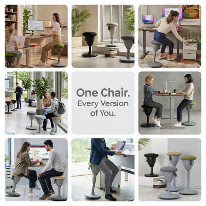 Tervo Model W - Wobble Stool - Ergonomic Standing Desk Chair - Sit Active