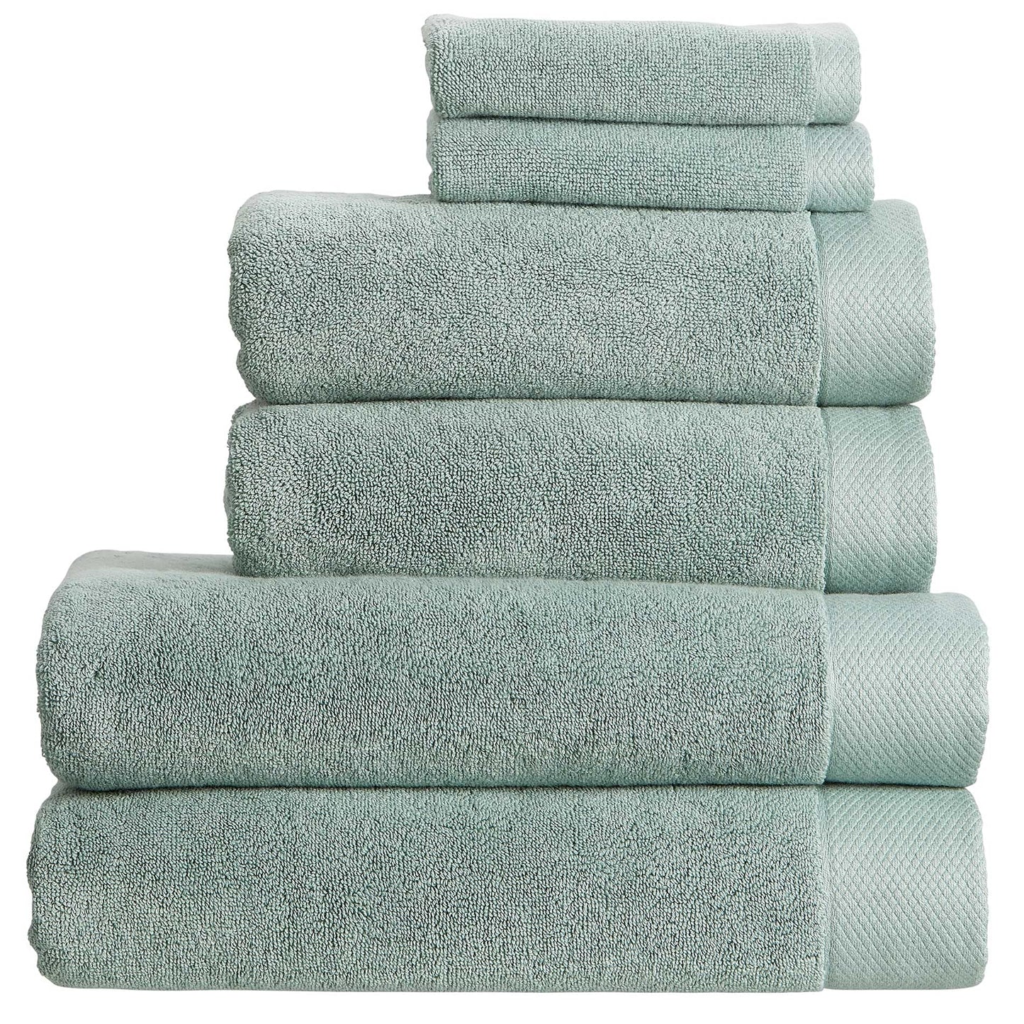 Christy Luxe 6 Piece Towel Set | Surf Green | Luxe Heavyweight 100% Turkish Cotton | Ultra Soft | Super Absorbent | 730GSM | 2 Bath Towels 2 Hand