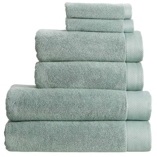 Christy Luxe 6 Piece Towel Set | Surf Green | Luxe Heavyweight 100% Turkish Cotton | Ultra Soft | Super Absorbent | 730GSM | 2 Bath Towels 2 Hand