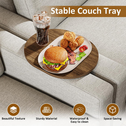 Asgolion Sofa Tray, 40 x 32 cm, Insert & Flat Sofa Organiser, Rustic Brown