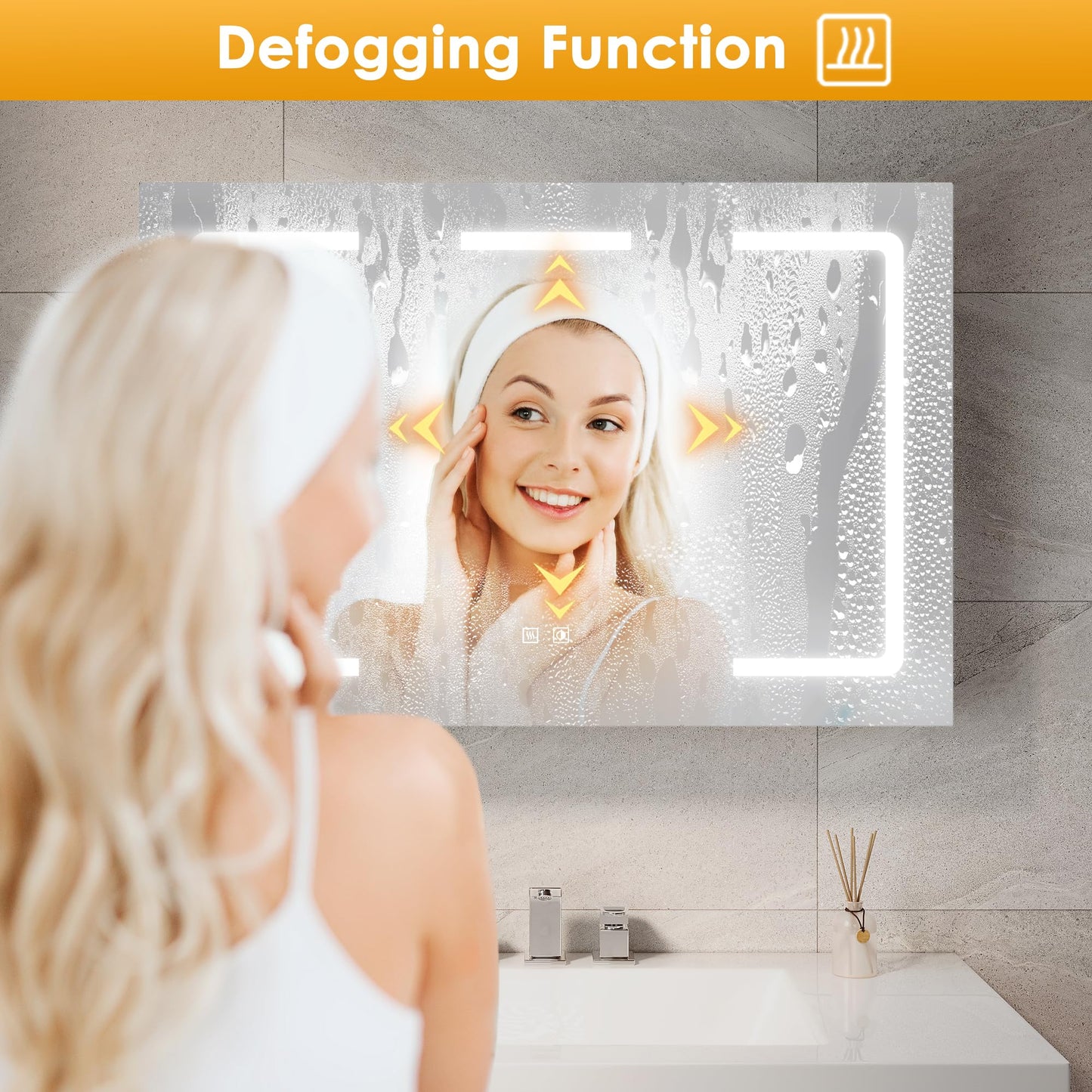 ELEGANT LED Bathroom Mirror Cabinet with Shaver Socket, Grey, 900x600mm