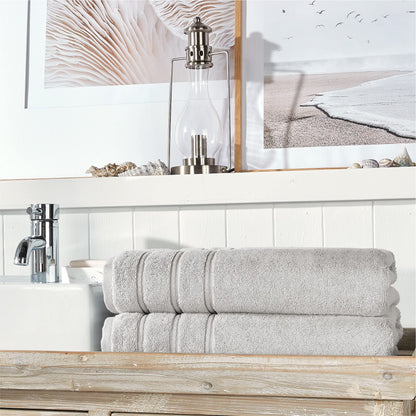 Christy Antalya Large Bath Sheets | Set of 2 | 100% Turkish Cotton | 600GSM | Soft Plush Luxury Bath Towels | 90cm x 150cm | Quick Dry | Lunar Grey