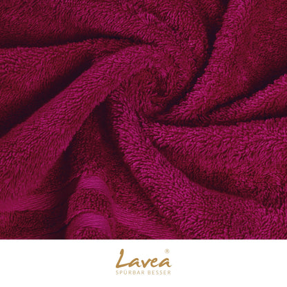Lavea Elena Terry Towel Set of 10 Flannel 30 x 30 cm Bordeaux