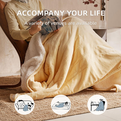 JET'S HOME Electric Blanket 130x160cm - Heated Blanket 6 Heat Settings Digital Controller Adjustable Timer up to 10 Hours - Heated Throw Machine