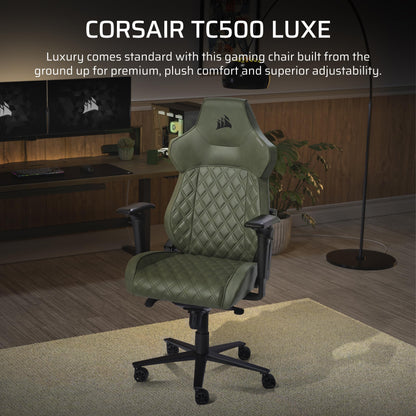 Corsair TC500 LUXE Gaming Chair – Premium Breathable Fabric – Wide Seat – Five-Way Adjustable Armrests – Adjustable Built-In Lumbar Support