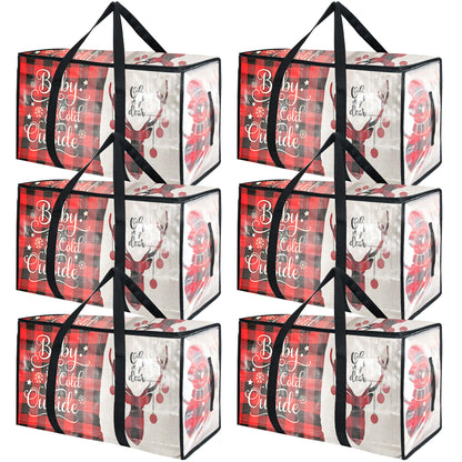 6 Pack Moving Bags Heavy Duty with Zippers & Handles