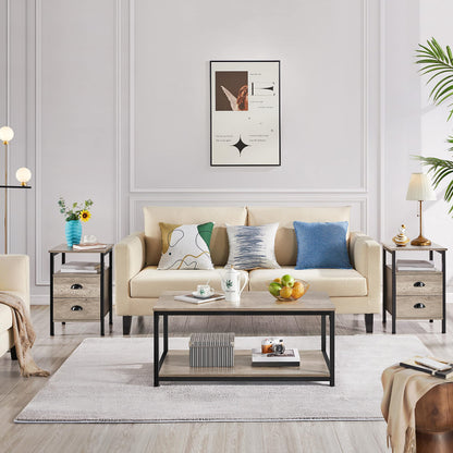 Yaheetech Coffee Table Industrial 100x50x45cm, Grey