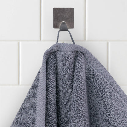 Möve x STEFFEN SCHRAUT Classic Collection Bath Towel Uni with Herringbone - Border 80 x 150 cm, Towels – Made in Germany, 100% cotton, Stone (Grey)