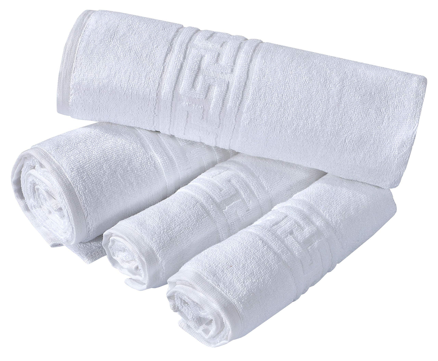 Divine Textiles 100% Egyptian Cotton Flannel Face Cloths Wash Towel Set - White 12 Pack, 30 x 30 cm