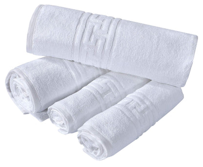Divine Textiles 100% Egyptian Cotton Flannel Face Cloths Wash Towel Set - White 12 Pack, 30 x 30 cm