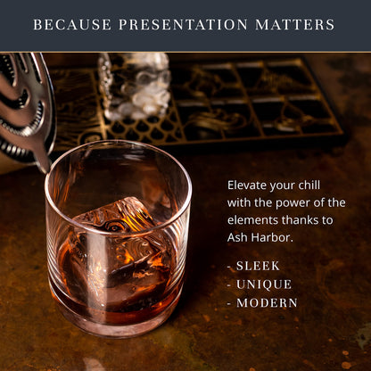 Ice Designer Tray  Craft Modern Ice Molds for Whiskey, Bourbon, & Cocktails in 5 Seconds  Whiskey Ice Mold Ice Cube Stamp  Bartender Accessories