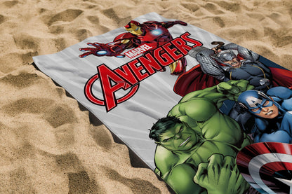hermet Avengers Beach Towel, 70 x 140 cm, Beach or Pool Towel, 100% Soft Cotton, Practical and Lightweight