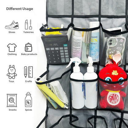 VERONLY 35 Large Pockets Over the Door Shoe Organizer, Extra Sturdy Oxford Fabric Hanging Shoe Rack for Door Closet