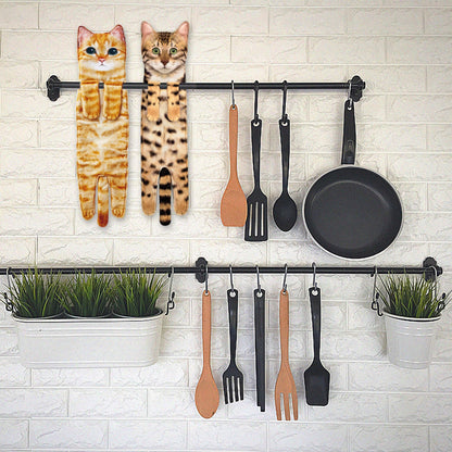 Cat Funny Hand Towels - Cute Bathroom Kitchen Towels Cat Decor Decorative Hanging Face Towels Super Absorbent Soft -Unique Mothers Day Birthday