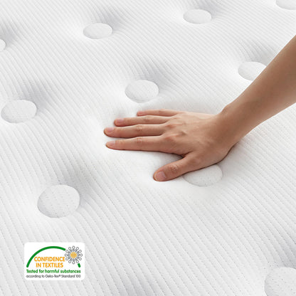 TeQsli Individually Pocket Sprung Small Double Mattress 4FT with Soft Fabric, 9 Inch Hybrid Mattress Small Double for Pressure & Back Pain Relief