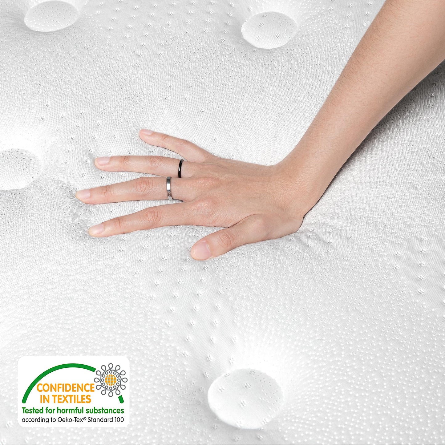 TeQsli Individually Pocket Sprung Small Double Mattress 4FT with Soft Fabric, 10.6 Inch Hybrid Mattress Small Double for Pressure & Back Pain Relief