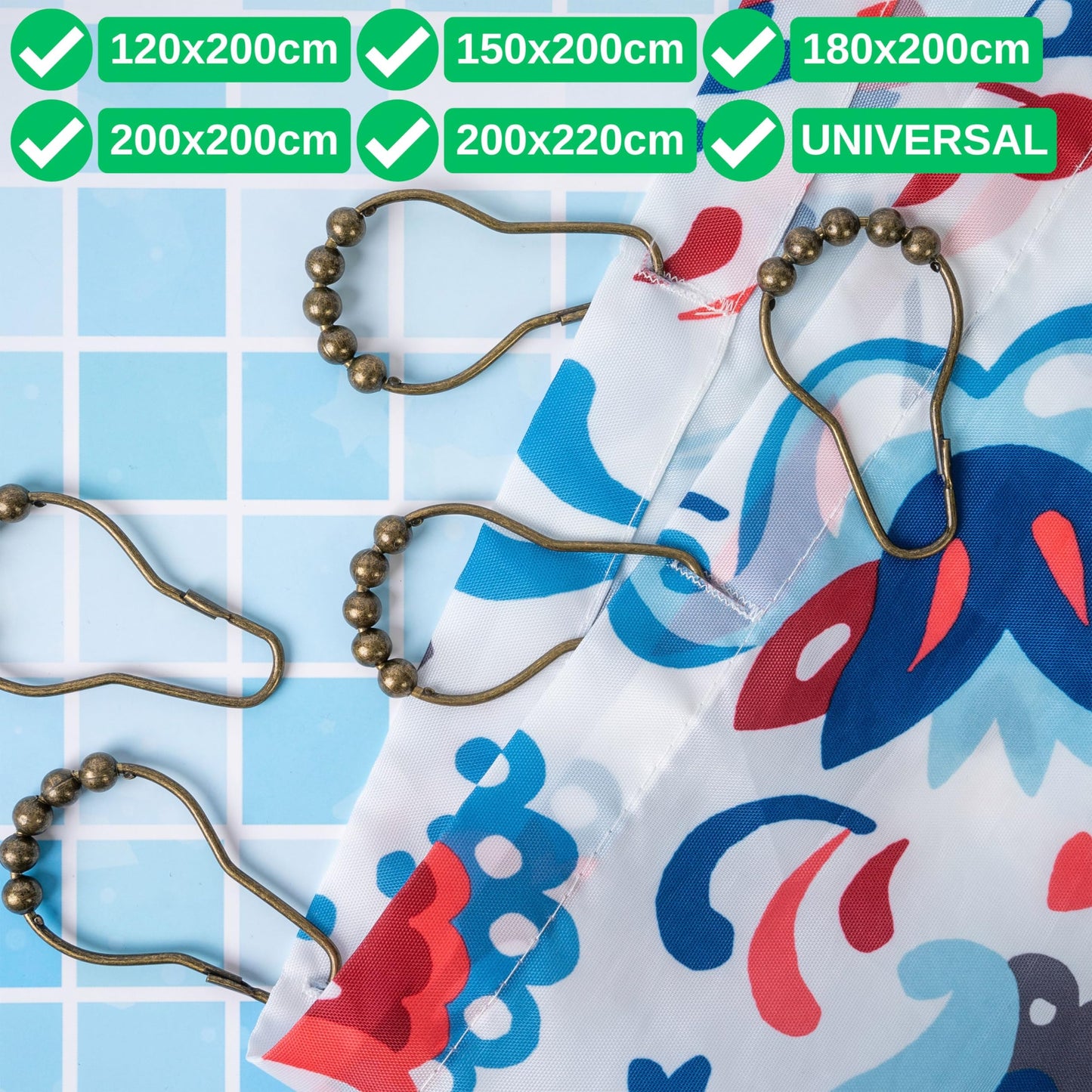 Shower Curtain Rings, 24 Pack, in Bronze-Colour, Inner Diameter 2.7 x 1.5", for Shower Curtain Rods, sturdy metal shower rings, with Rolls to slide