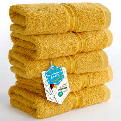 Hammetex Guest Towels Set of 5 30 x 50 cm 100% Cotton Terry Cloth