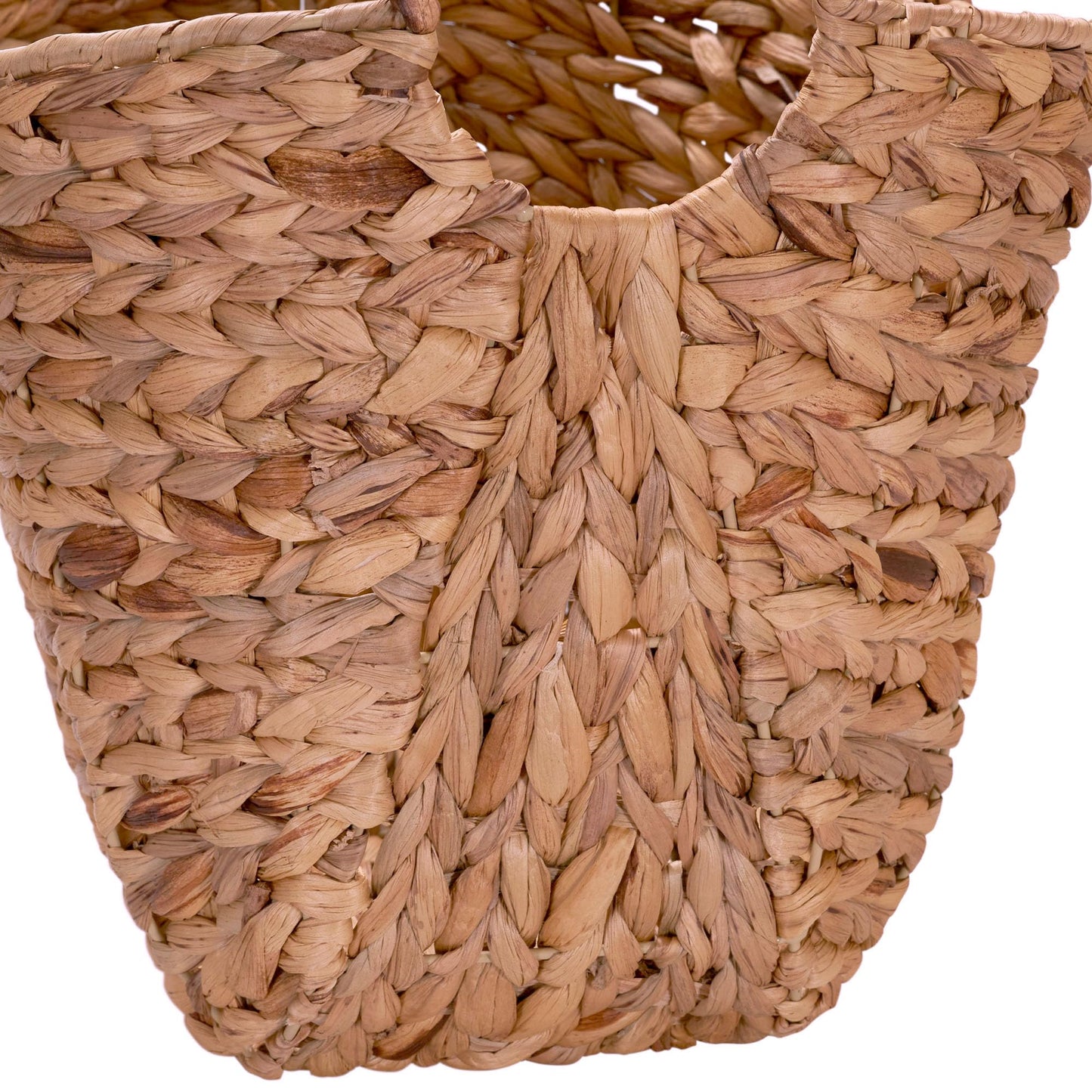 Household Essentials ML-4002 Tall Water Hyacinth Wicker Basket with Handles | Natural