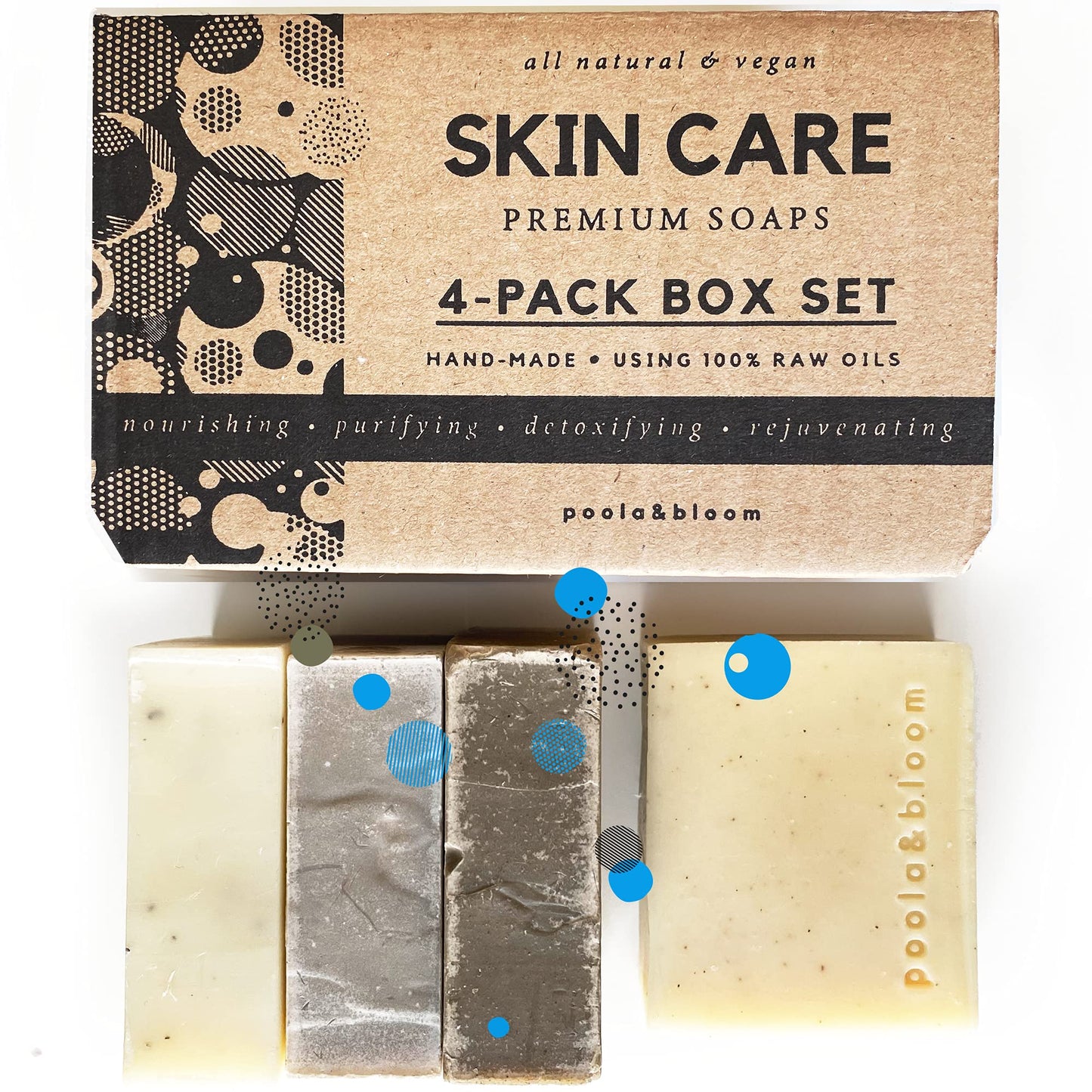 Poola & Bloom Salt Scrub Bar Exfoliating Cleansing Bar with Natural Ingredients for Smooth Skin - Handmade Vegan Soap for men and Women Ideal Daily