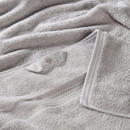 Superior Luxurious Soft Hotel & Spa Quality Washcloth Face Towel Set of 10, Made Long-Staple Combed Cotton - Silver, 13" x 13" each