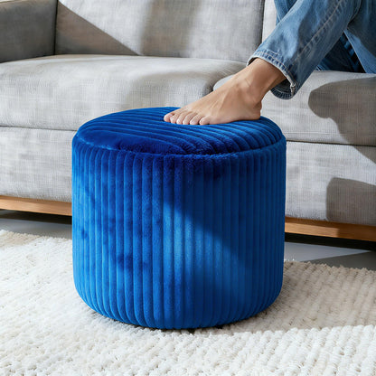 lygooh Unstuffed Footstool Bean Bag Cover Round Pouf Ottoman Foot Stool