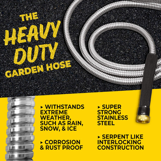 BIONIC STEEL PRO Garden Hose - 304 Metal 100 Foot Garden Hose 100' Stainless Steel