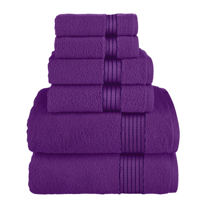 Elegant Comfort Premium Cotton 6-Piece Towel Set, Includes 2 Washcloths, 2 Hand Towels and 2 Bath Towels, 100% Turkish Cotton